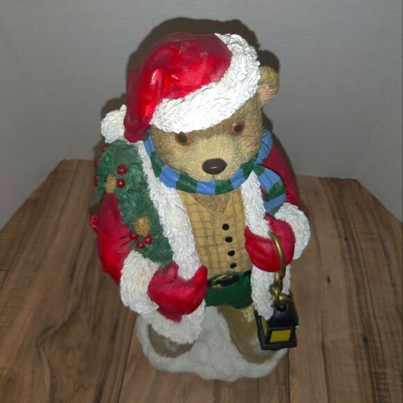 Simson Giftware Vintage Santa Claus Bear With Lantern Ceramic 16'in Tall - Picture 2 of 9